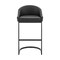 Armen Living Atherik Counter Stool in Black Metal with Black Faux Leather 840254335882 - alternate 4